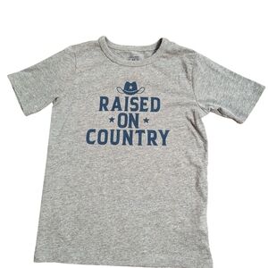 Gray Kids T-Shirt with Blue Print